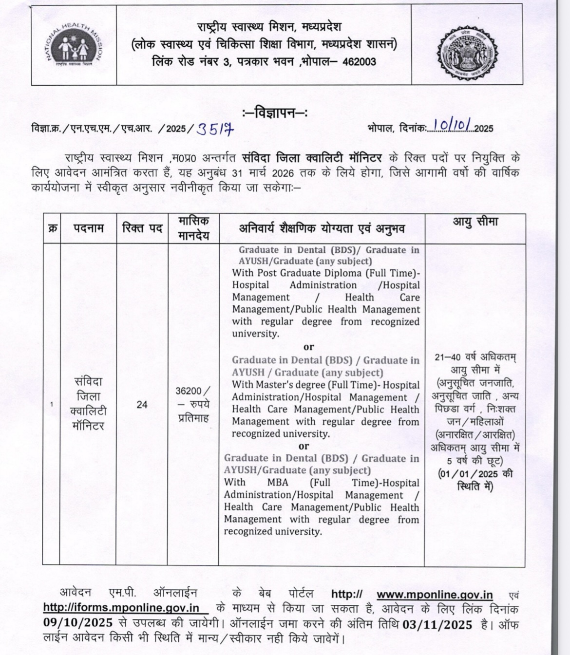 NHM MP Recruitment 2025