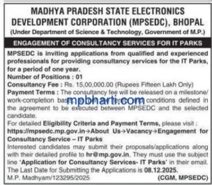 MPSEDC Recruitment 2025