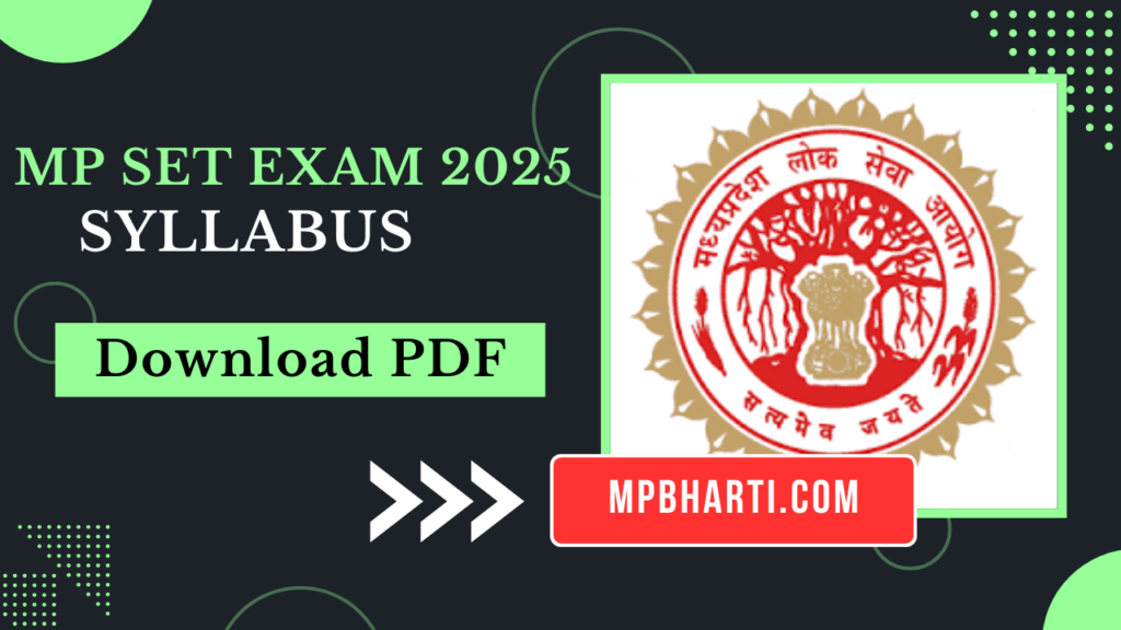 MP SET Exam 2026 Syllabus