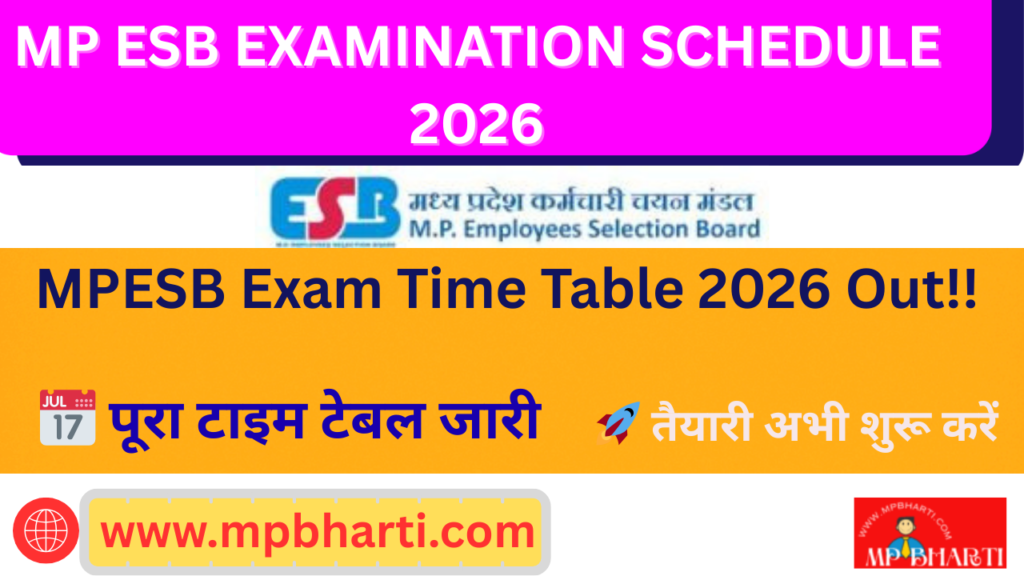 MP ESB Exam Schedule 2026