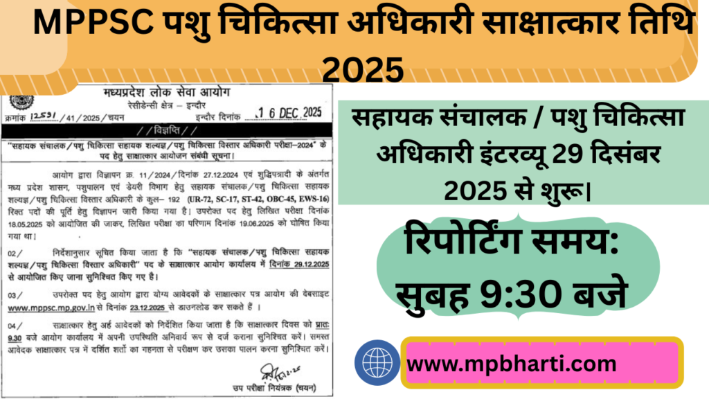 MPPSC Interview Date 2025