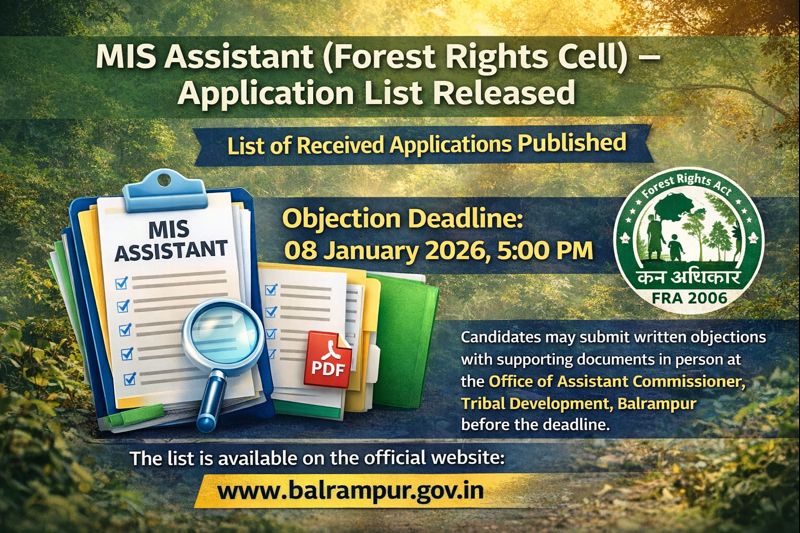 Balrampur Tribal Development Bharti Selection List