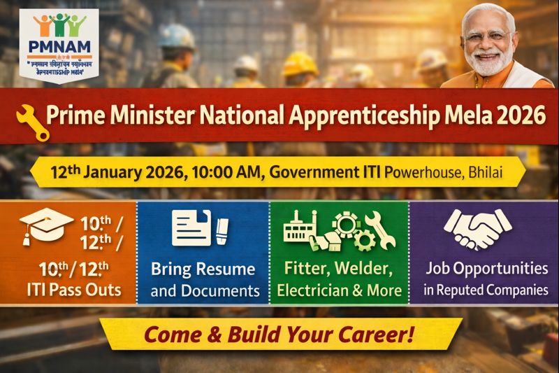 ITI Bhilai Chhattisgarh PMNAM Mela Registration 2026