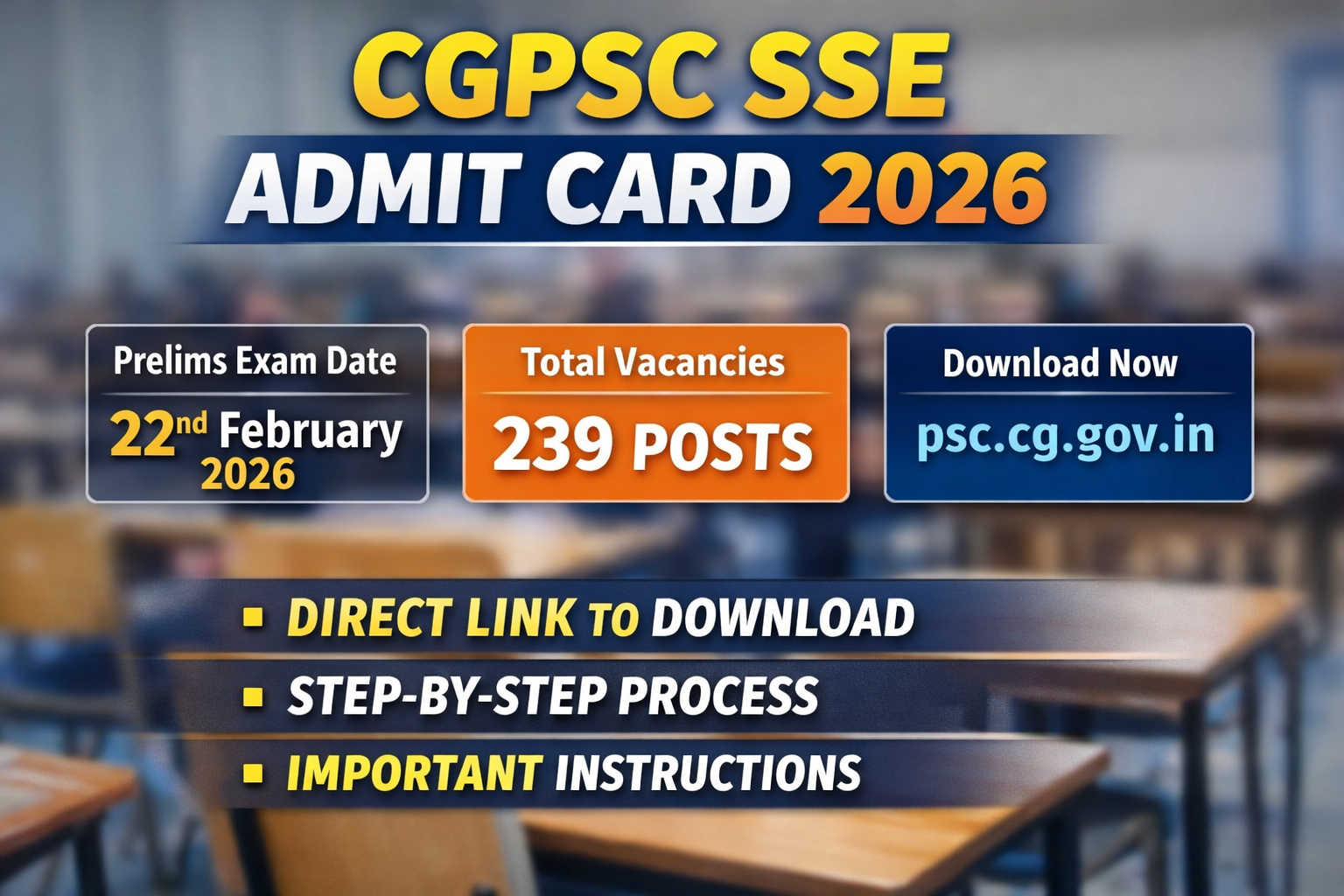 Chhattisgarh State Service Exam Admit Card Download