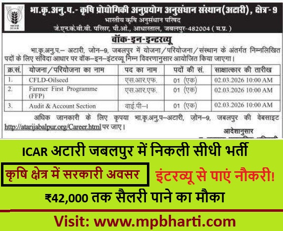 ICAR ATARI Vacancy 2026