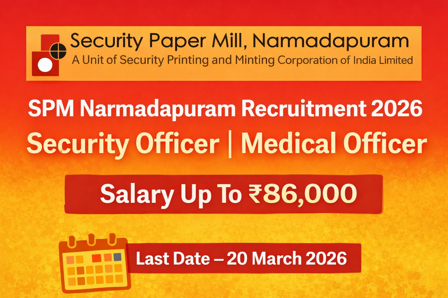 Security Paper Mill Narmadapuram Recruitment 2026