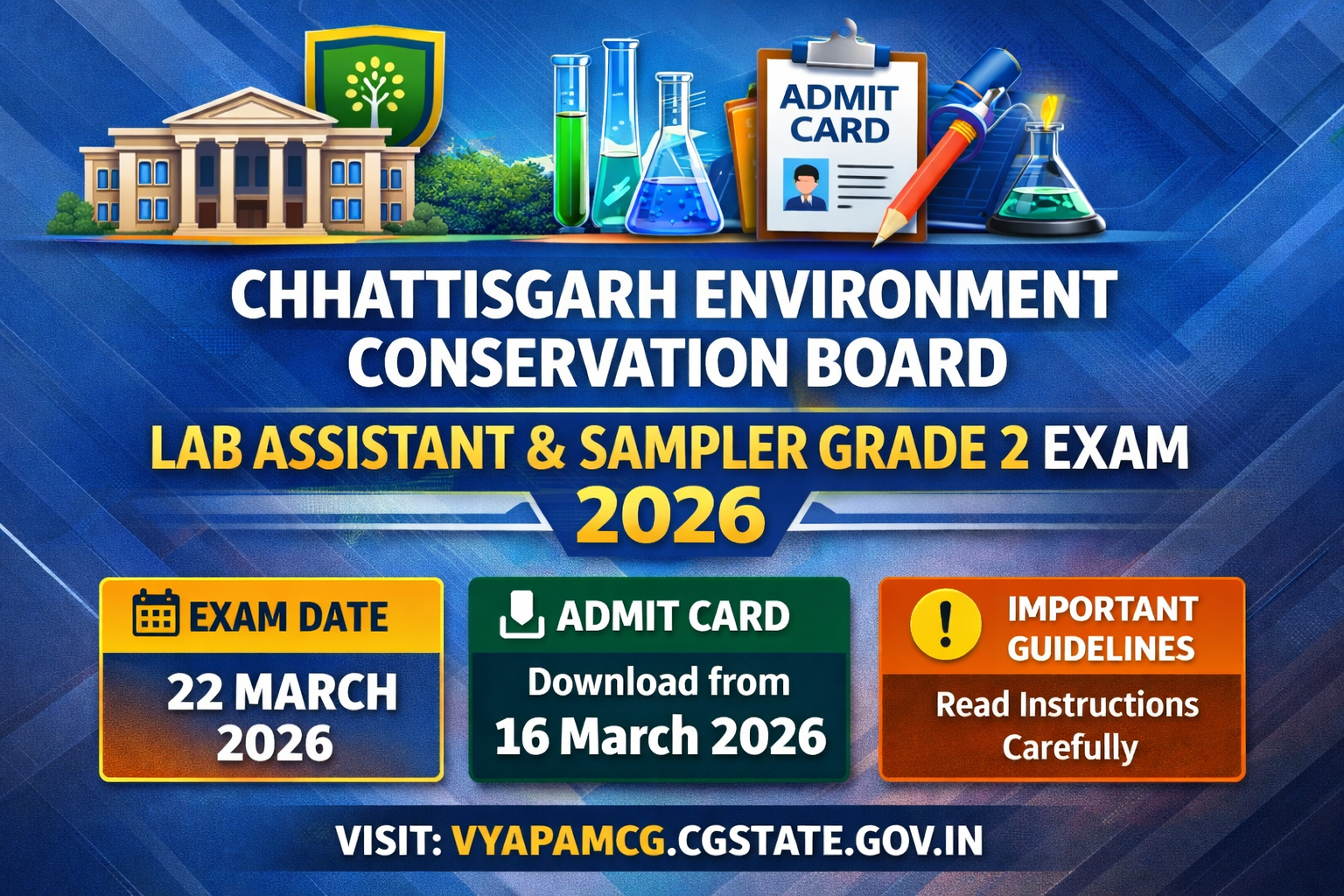 CG Vyapam Environment Conservation Board Exam Admit Card Download Link