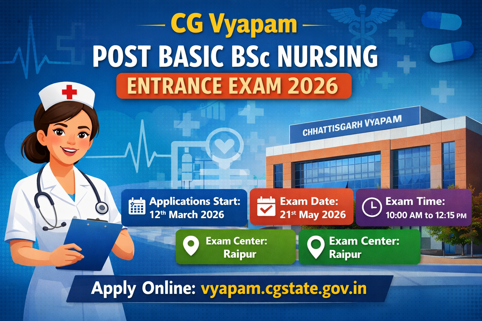 Chhattisgarh Post Basic BSc Nursing Entrance Exam Online Apply