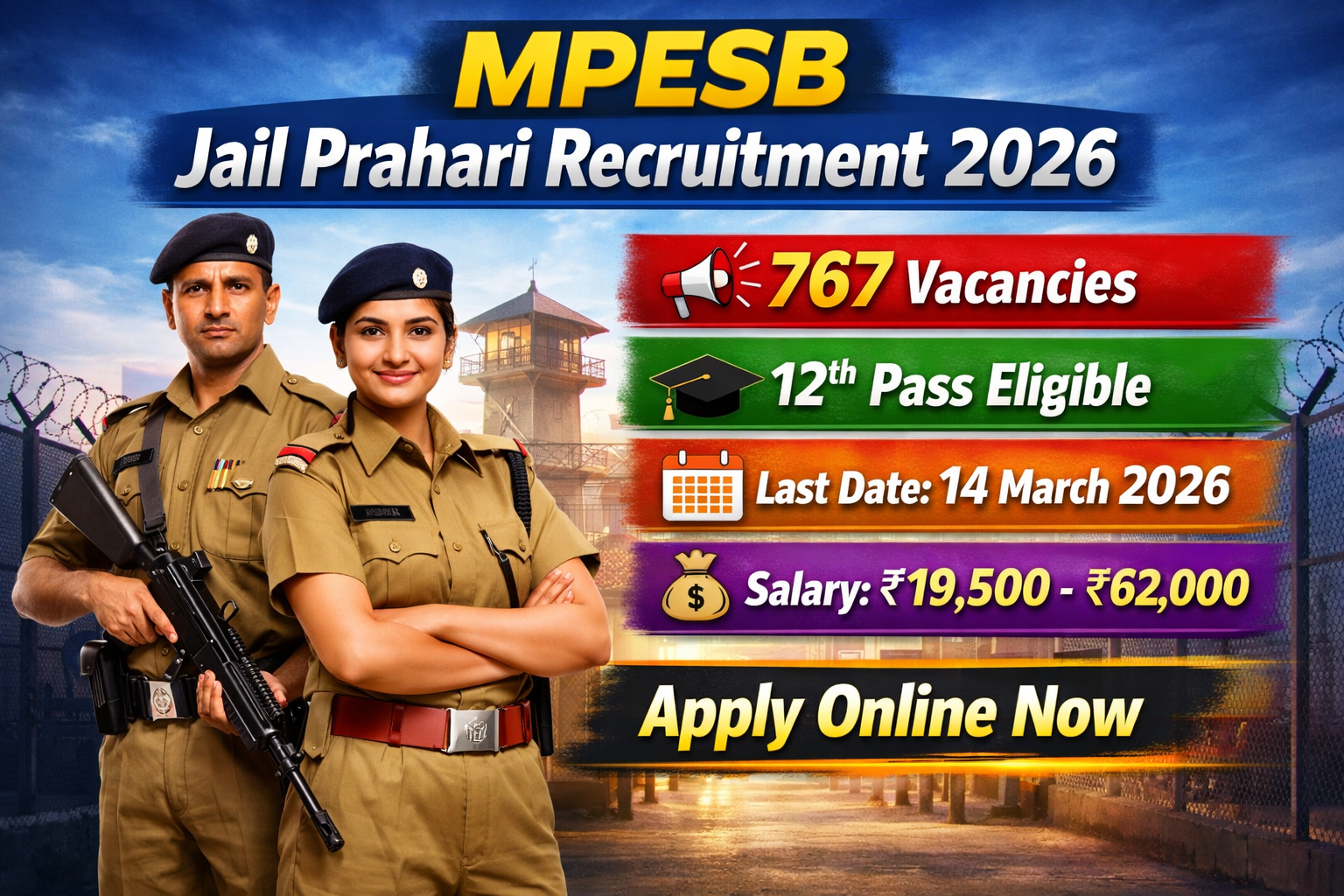 MP Jail Prahari Bharti 2026