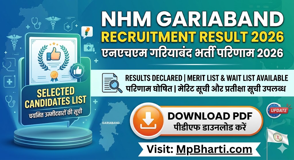 NHM Gariaband Recruitment Result 2026